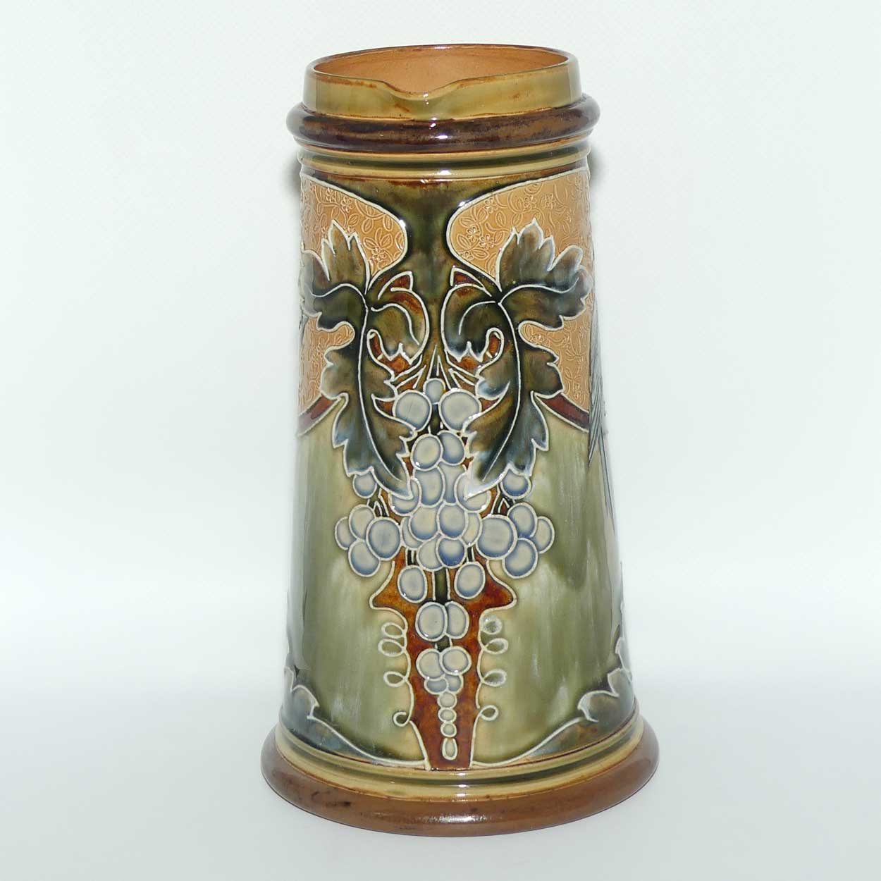Doulton Lambeth Florence Barlow decorated Jug featuring Birds | Grape decoration