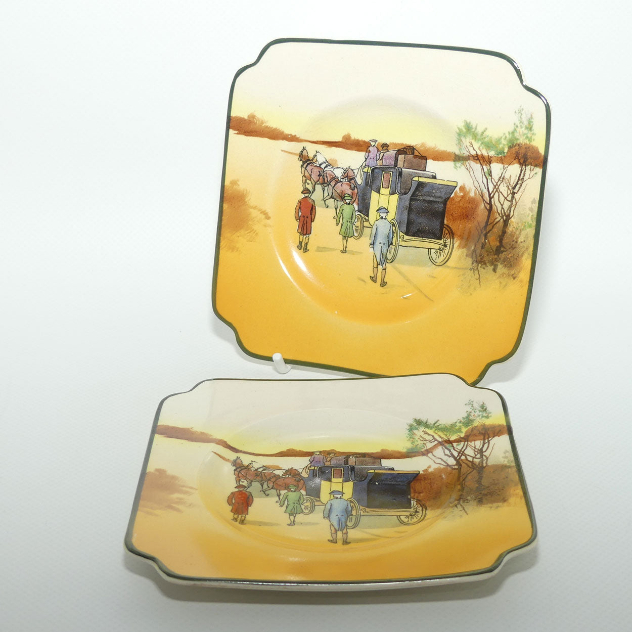 Royal Doulton Coaching Days pair of square tea plates | Scene 12