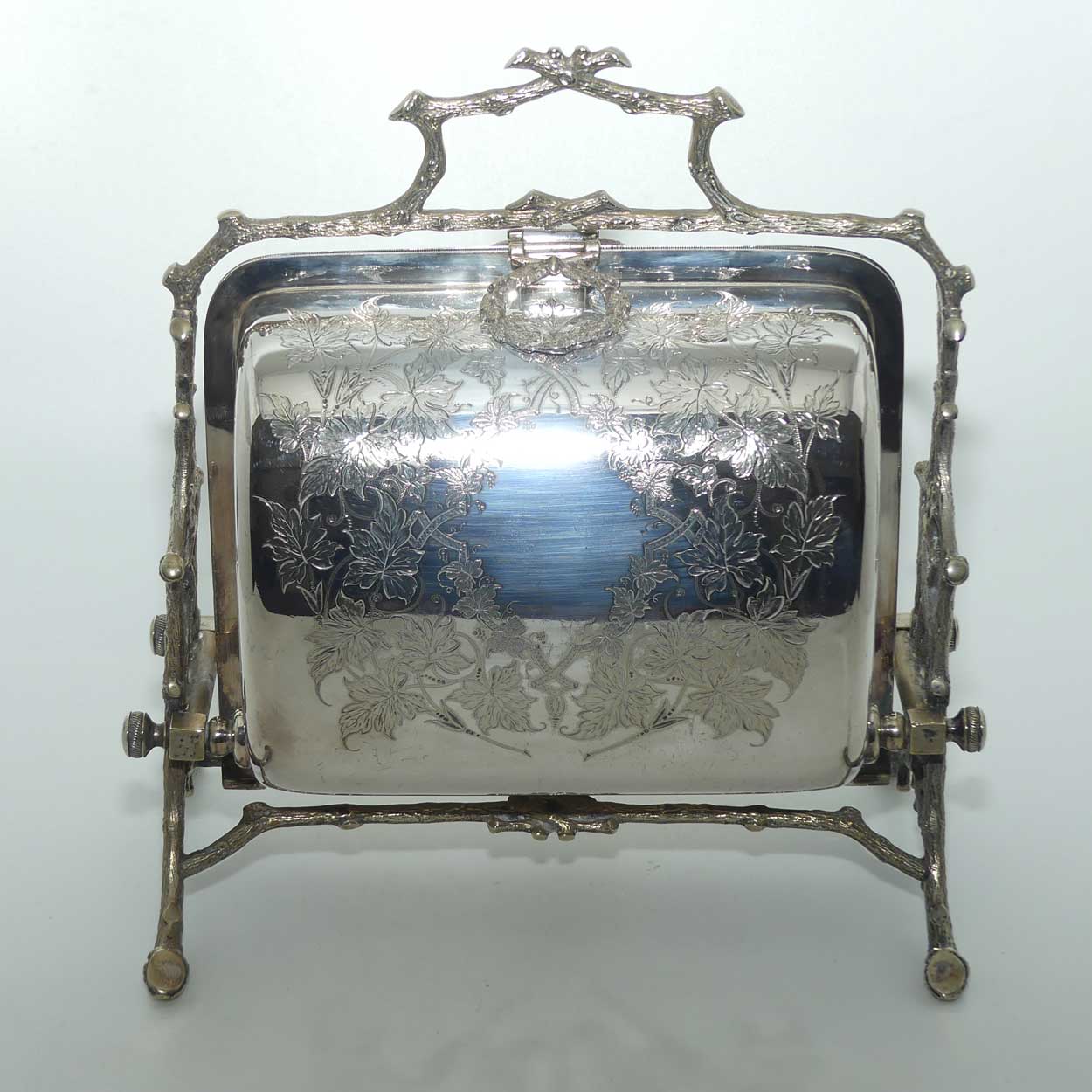 Victorian era Silver Plated folding Biscuitier | Biscuit Box | Biscuit Warmer