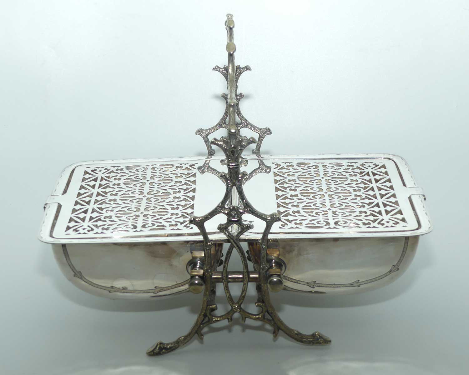 Victorian era Silver Plated folding Biscuitier | Biscuit Box | Biscuit Warmer