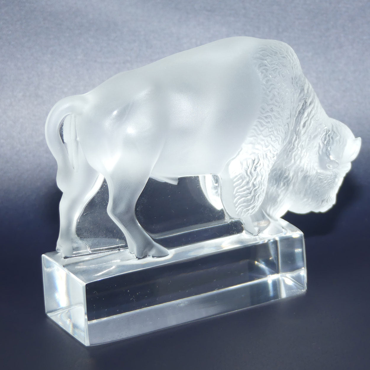 Lalique France Buffalo | Bison paperweight figure | 1196