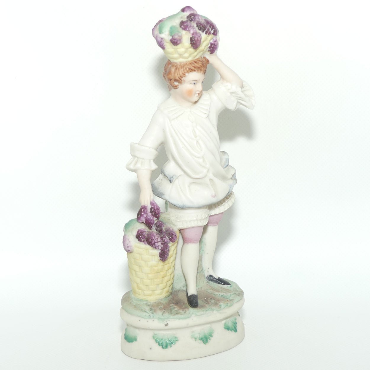 German Bisque Boy with Baskets of Grapes c.1900