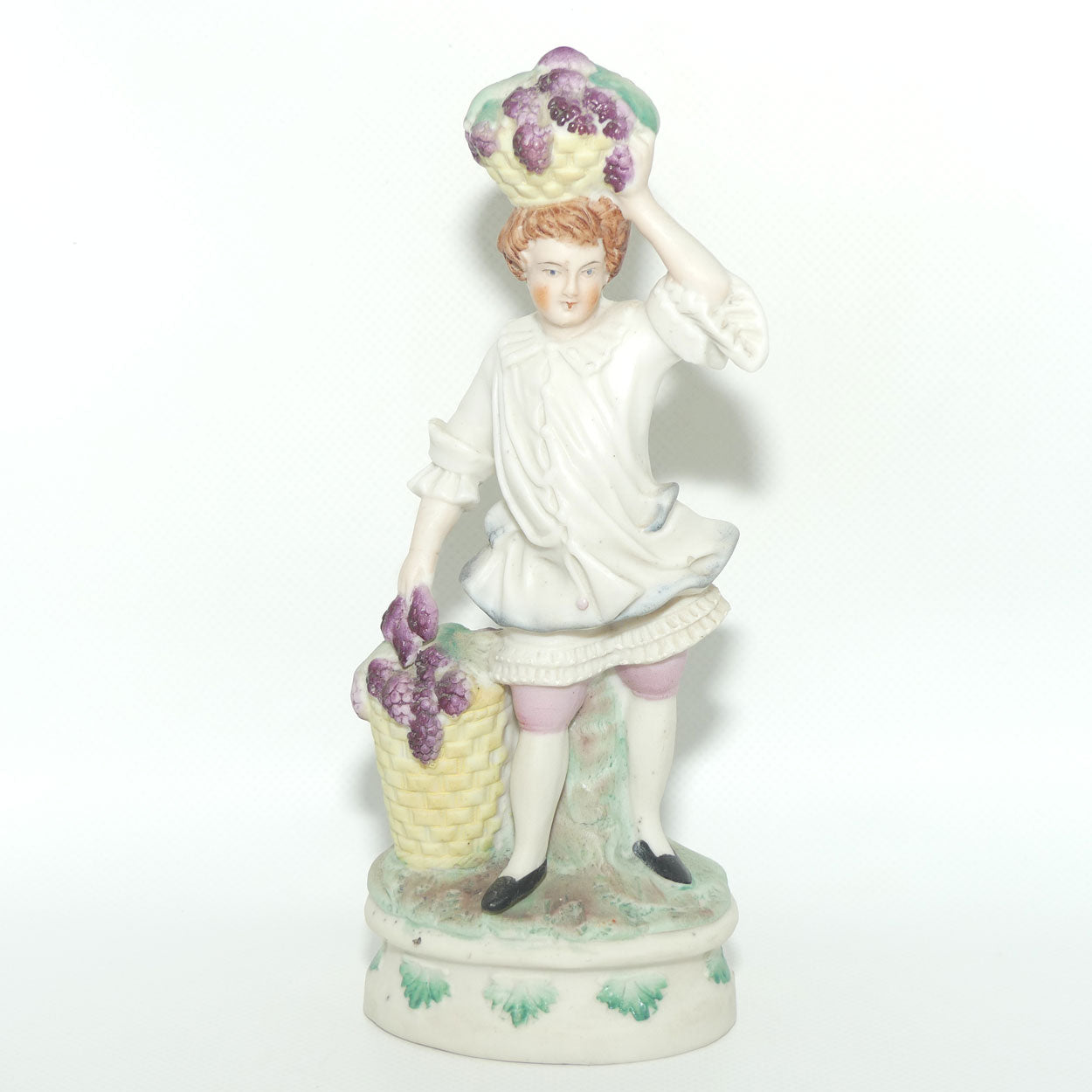 German Bisque Boy with Baskets of Grapes c.1900