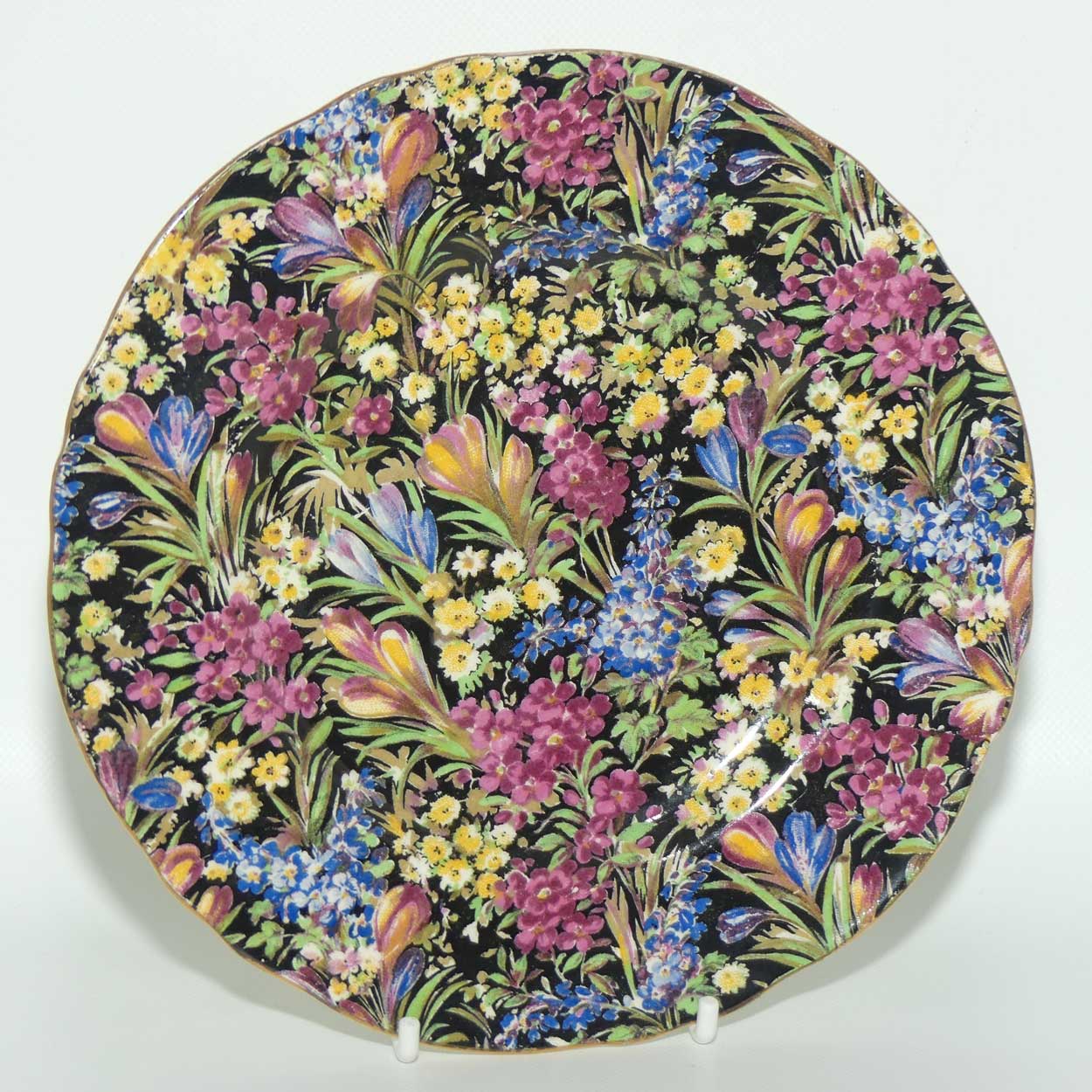 Royal Winton Black Crocus Chintz trio