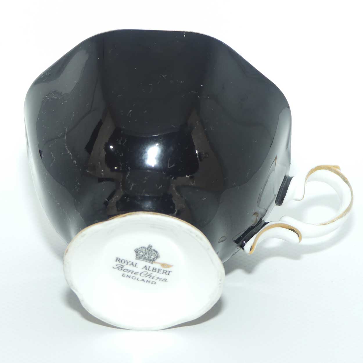 Royal Albert trio | Mid Century era Black and gilt trim