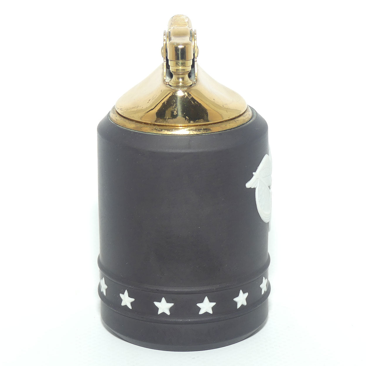 Wedgwood Jasper | White on Black | Eagle Stars and Stripes table lighter