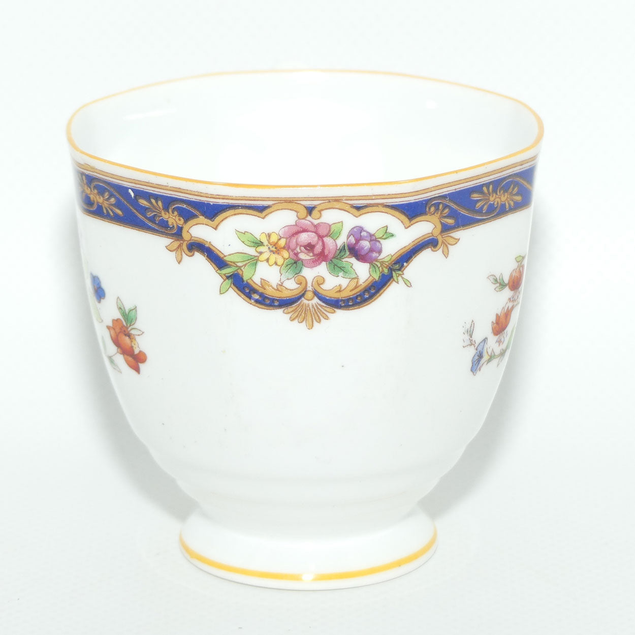 Tuscan Bone China fine tea trio | Blue Border and Floral pattern