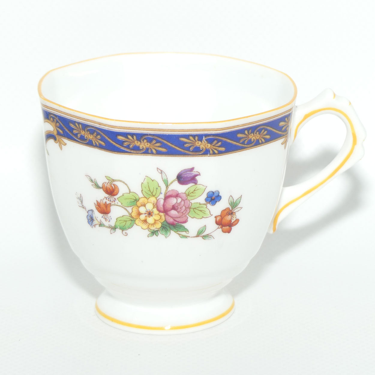 Tuscan Bone China fine tea trio | Blue Border and Floral pattern