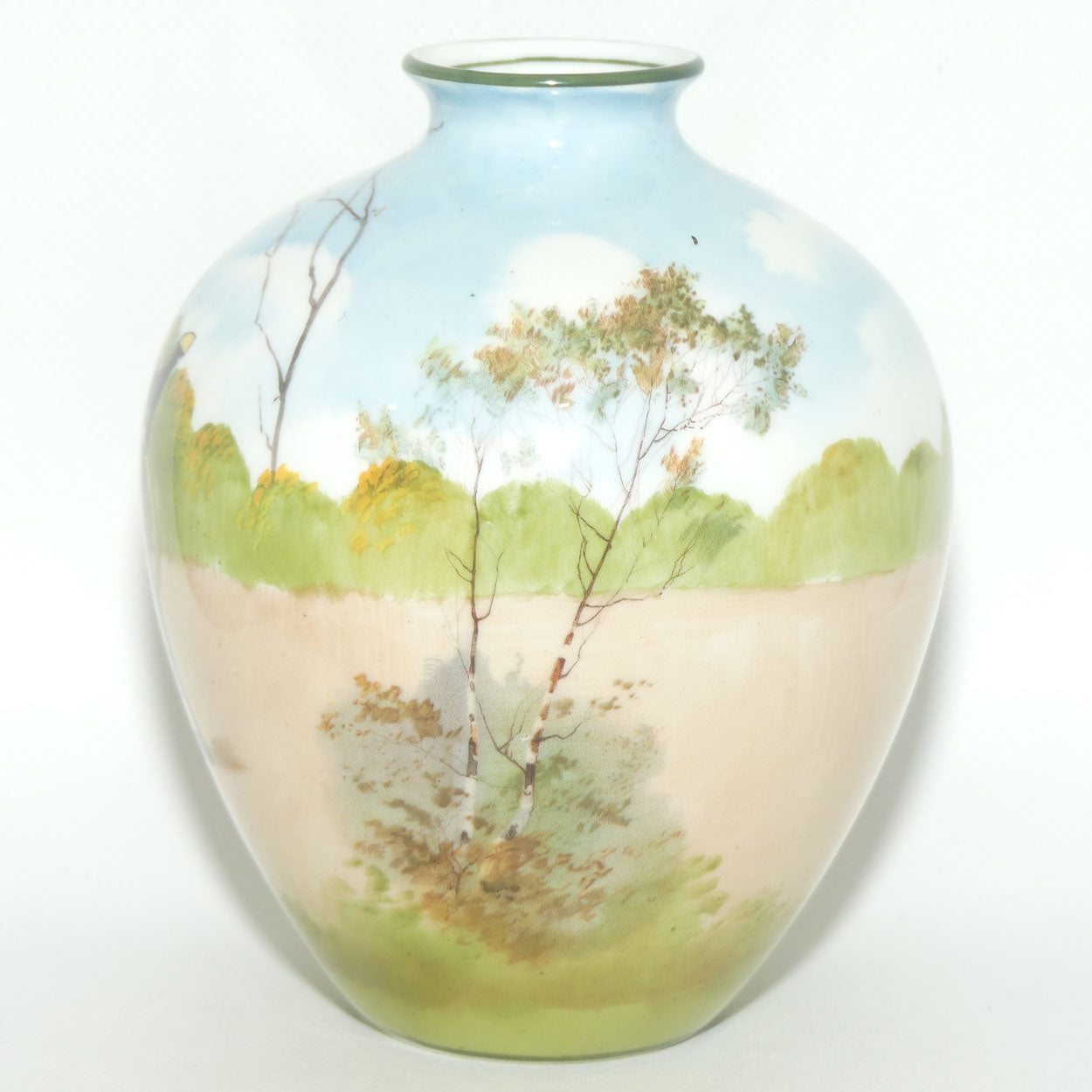 Royal Doulton Coaching Days bulbous vase | rare Blue Sky variation