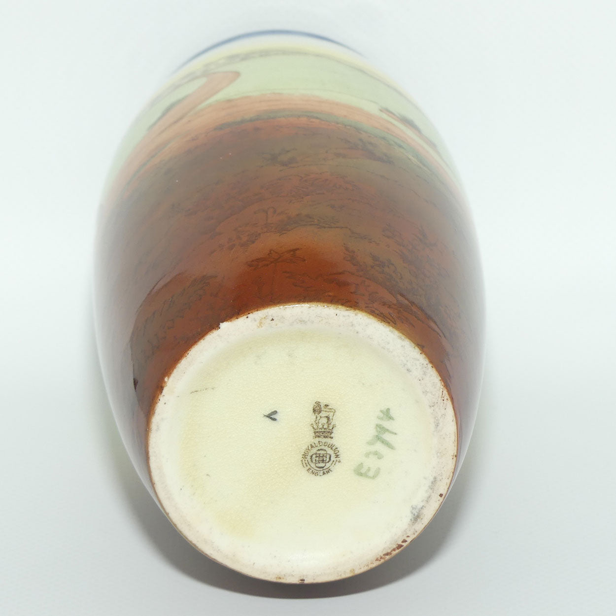 Royal Doulton Welsh cylinder vase with blue trim E3784 | 18cm | Bone China body