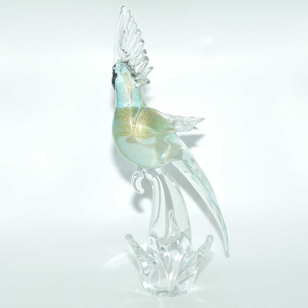Murano Glass Blue Cockatoo | Blue Aventurine | Formia Murano