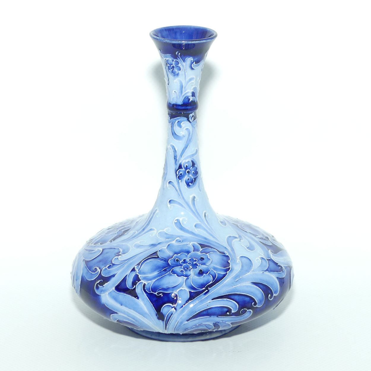 James MacIntyre & Co William Moorcroft Florian Cornflower vase | Blue on Blue