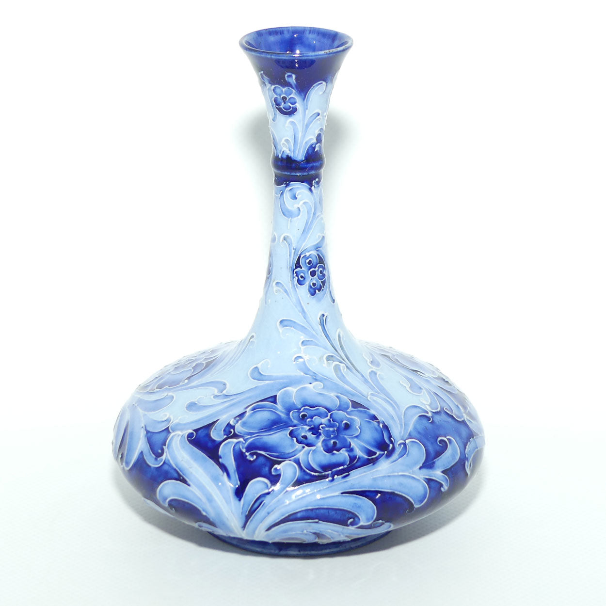 James MacIntyre & Co William Moorcroft Florian Cornflower vase | Blue on Blue