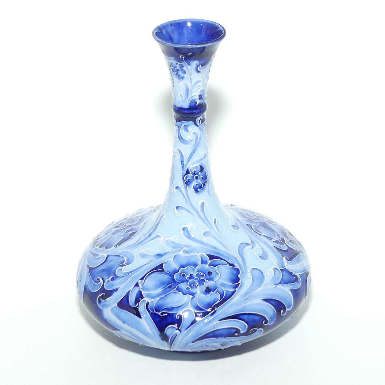 James MacIntyre & Co William Moorcroft Florian Cornflower vase | Blue on Blue