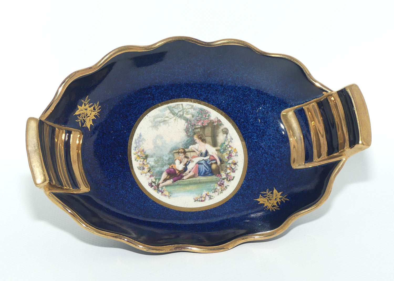 Carlton Ware Blue and Gilt Courting Couple tray
