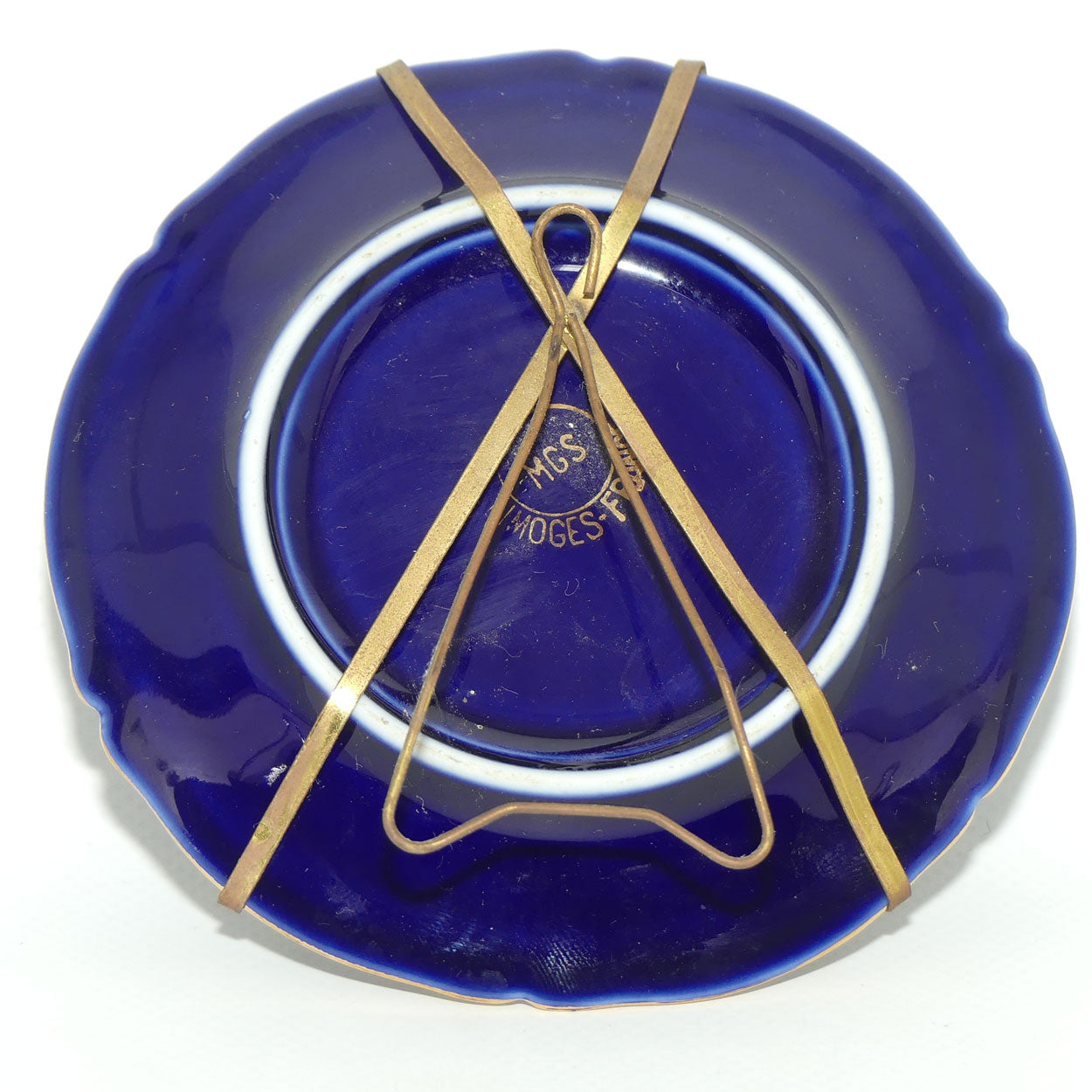 Limoges France Blue and Gilt Traditional Courting Scene plate | 11cm wide