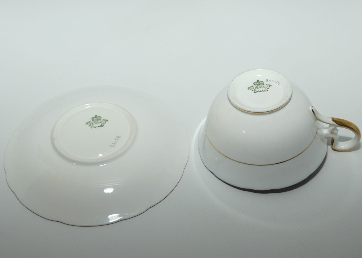 Aynsley Blue and Gilt tea duo B5133 | Fancy High Handle