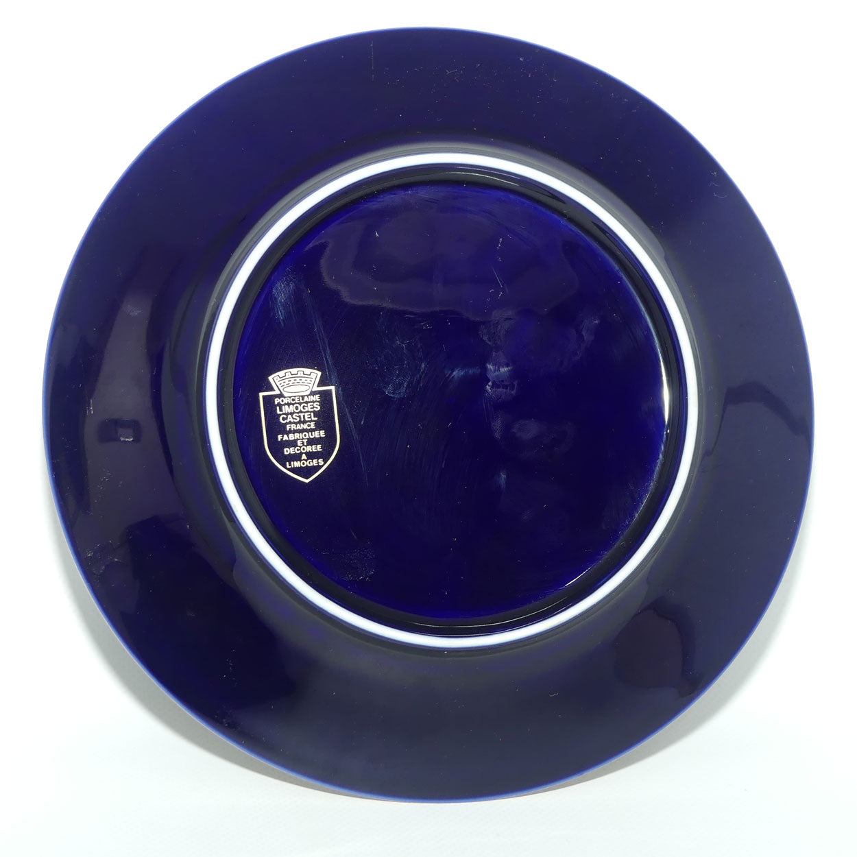Porcelaine Limoges Castel France Blue and Gilt cabinet plate | 22cm wide