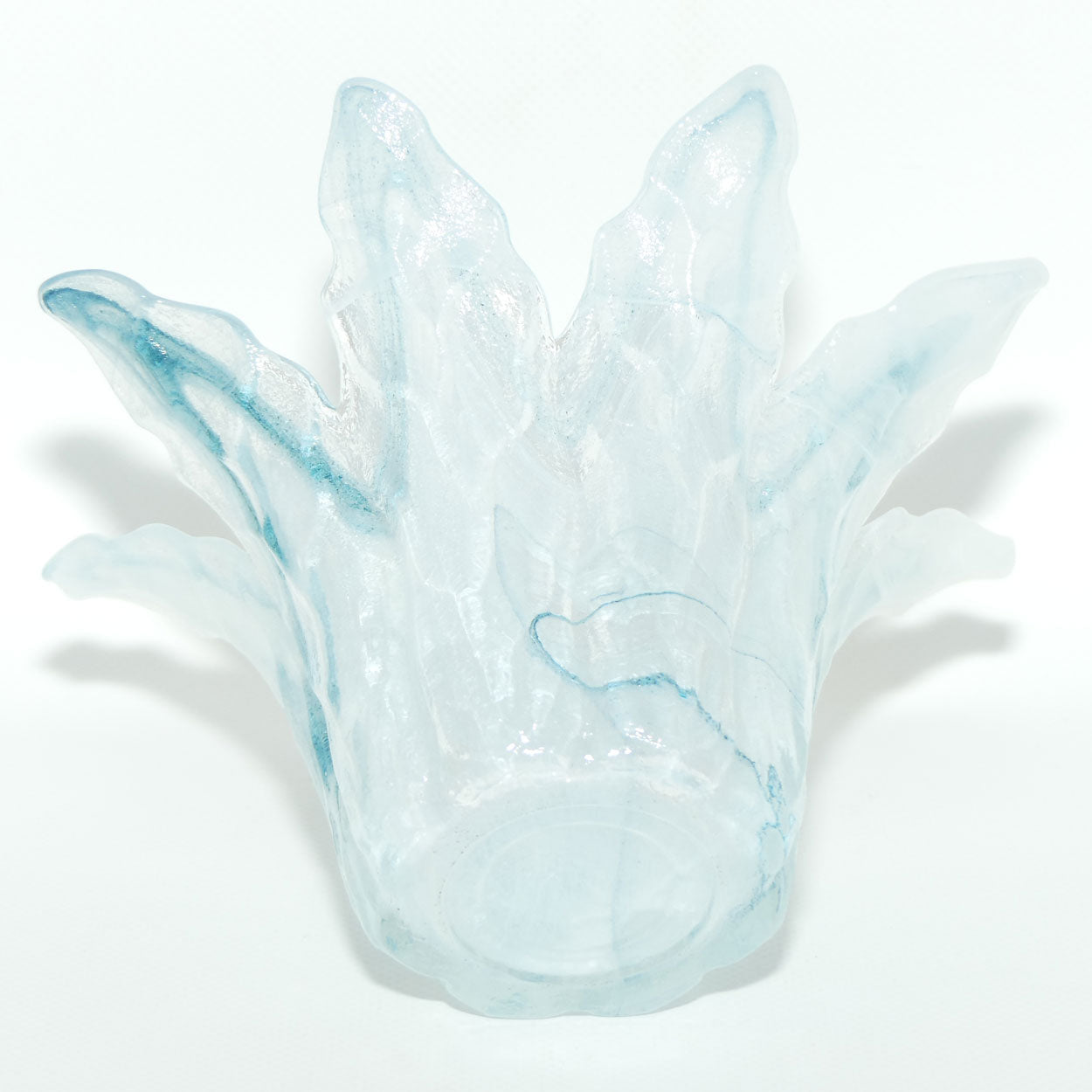 Vintage Marbled Art Glass vase | Ice Blue swirl effect | #1