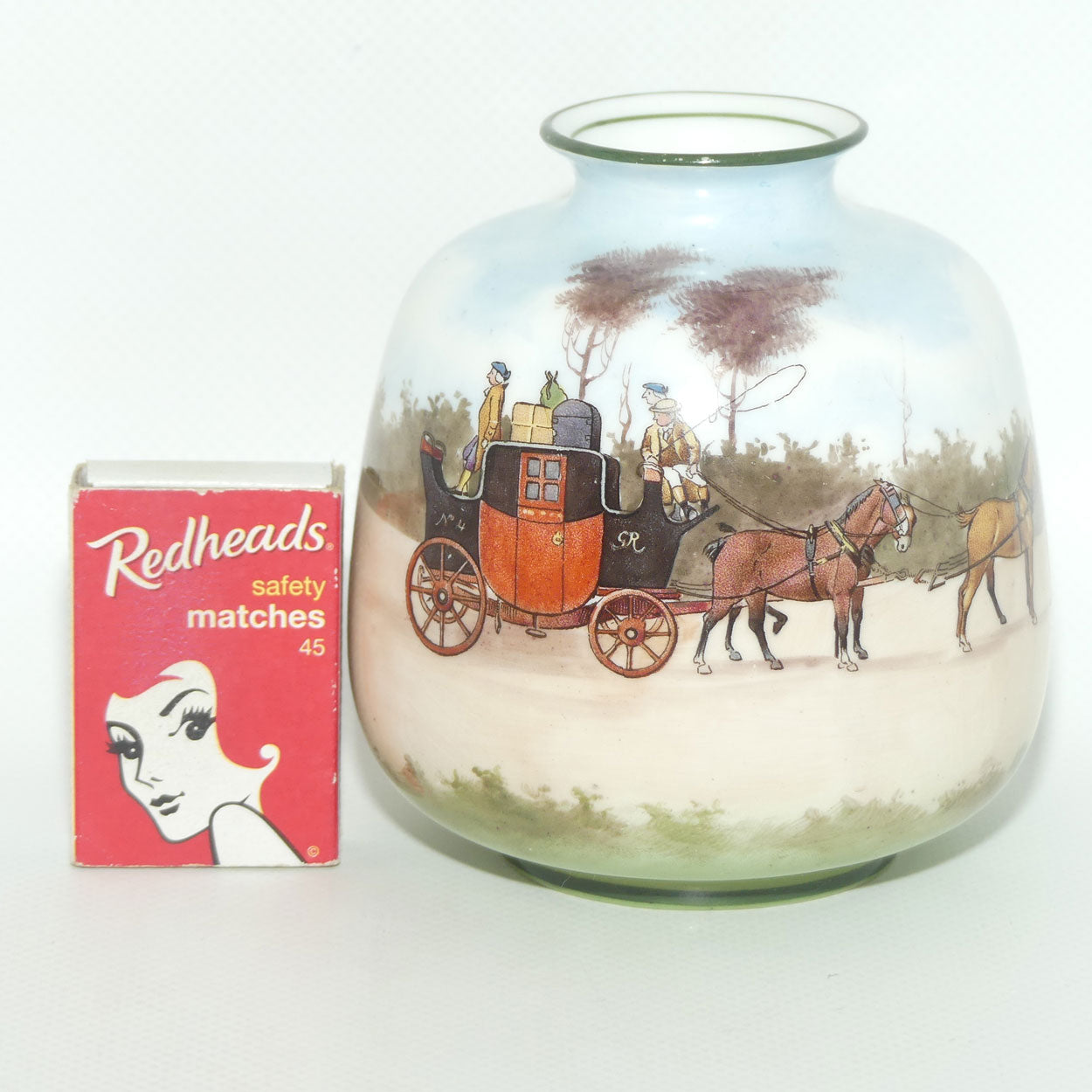Royal Doulton Coaching Days small vase | rare Blue Sky variation #1