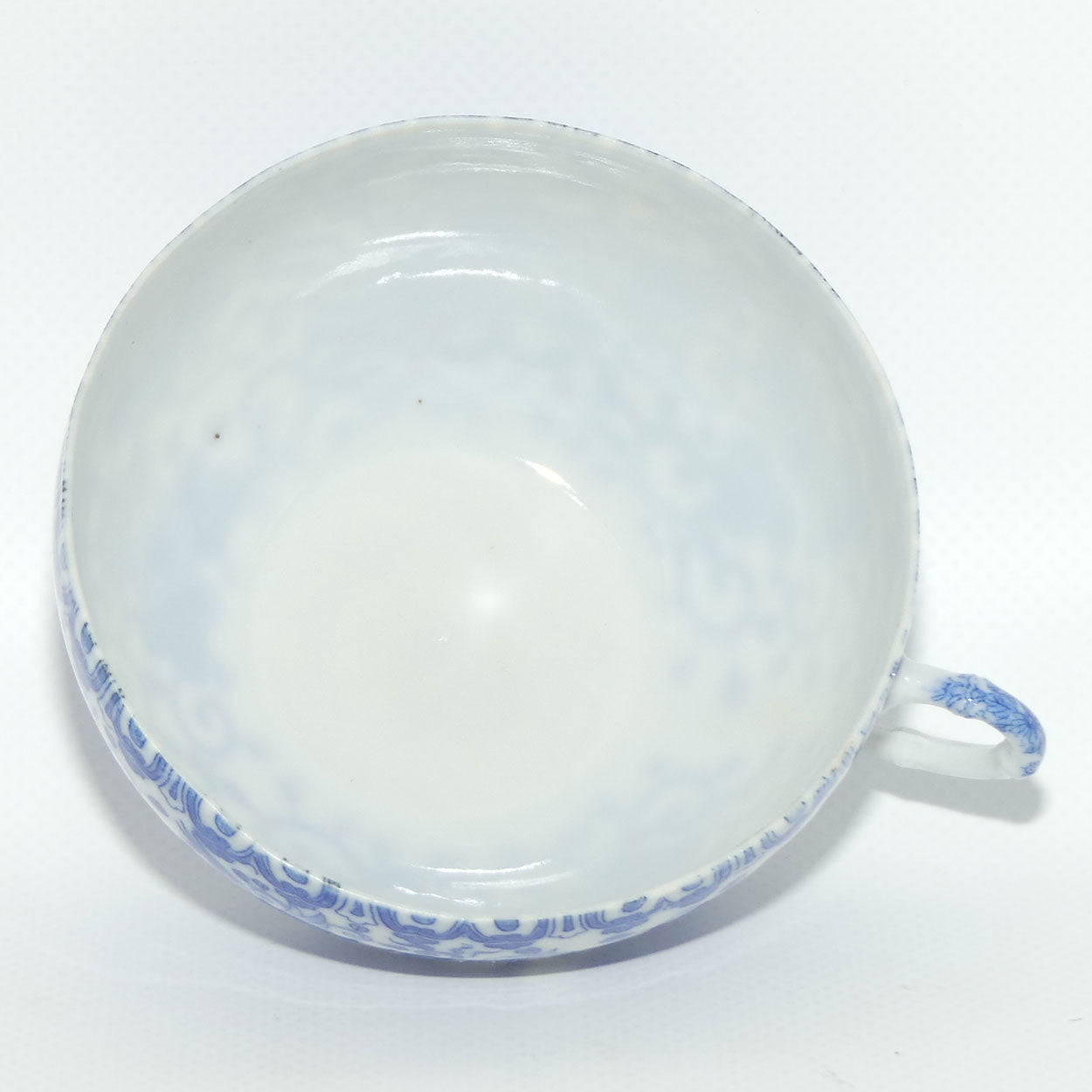Japanese Blue and White eggshell china Pheonix Bird cup and saucer