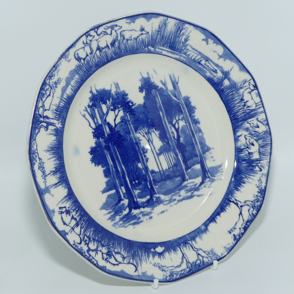 Royal Doulton Blue and White plate | 21cm | Bushveld | African Wild Animals Border
