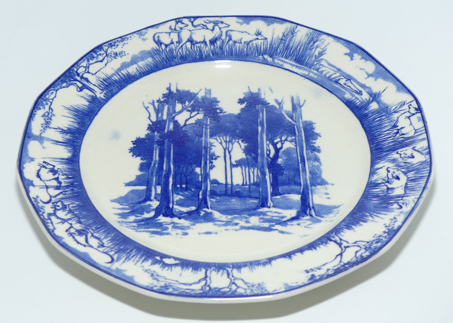Royal Doulton Blue and White plate | 21cm | Bushveld | African Wild Animals Border