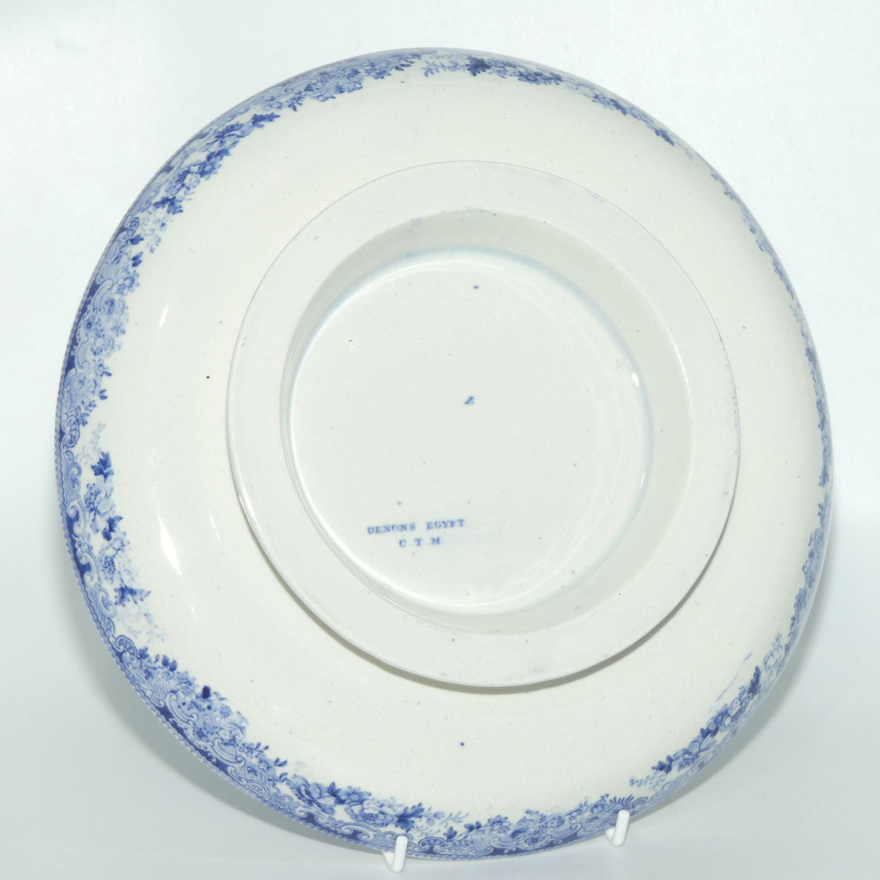 mid Victorian era CT Maling Blue and White transfer ware cake stand