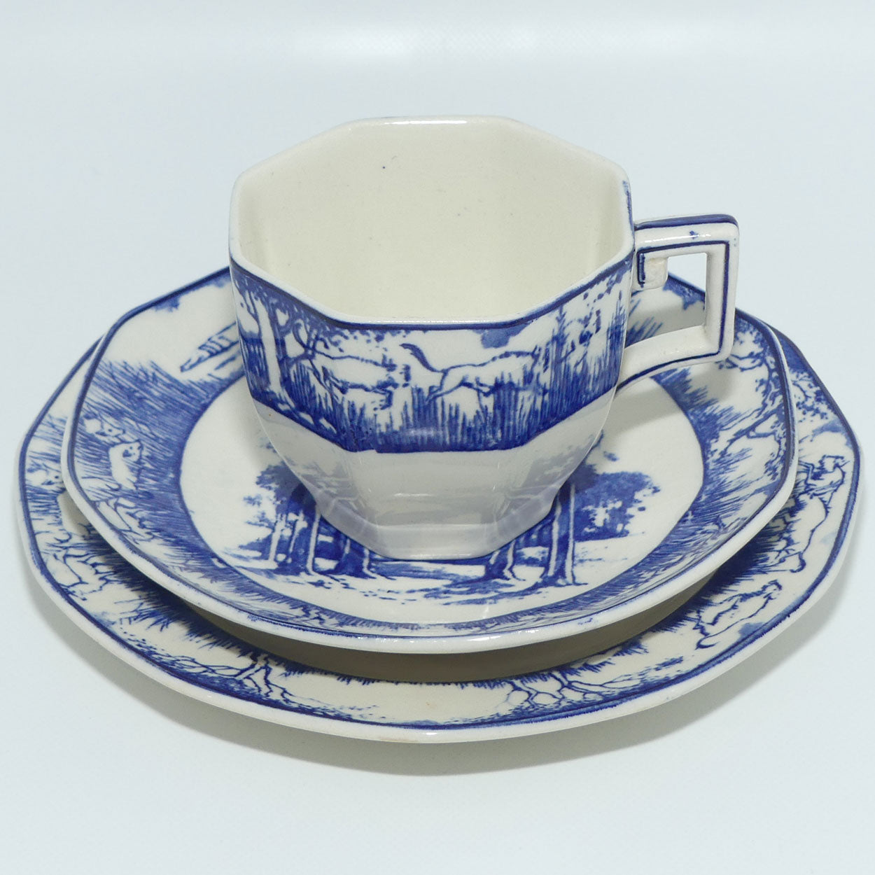 Royal Doulton Blue and White trio | Bushveld | African Wild Animals Border