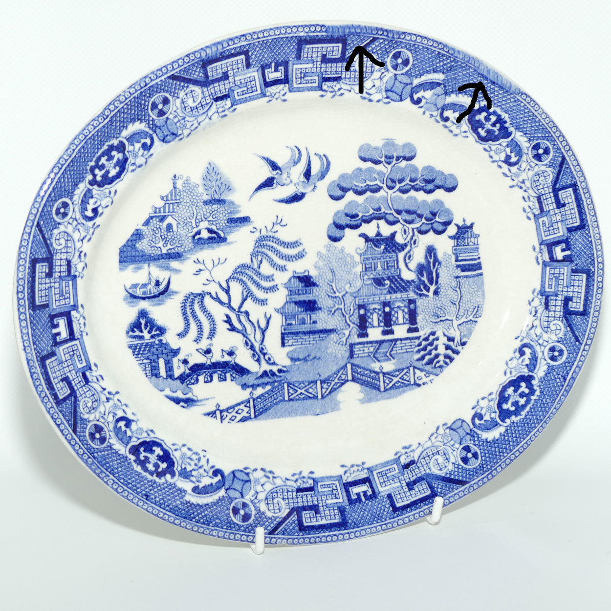 Maling Willow Pattern small oval meat platter