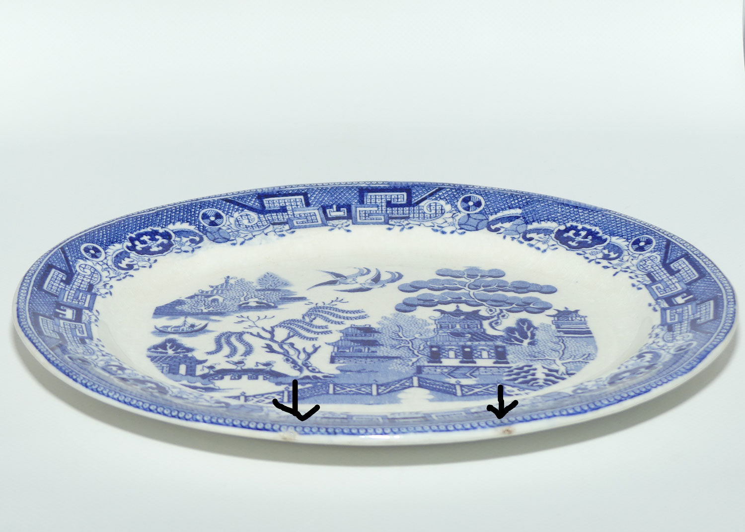Maling Willow Pattern small oval meat platter