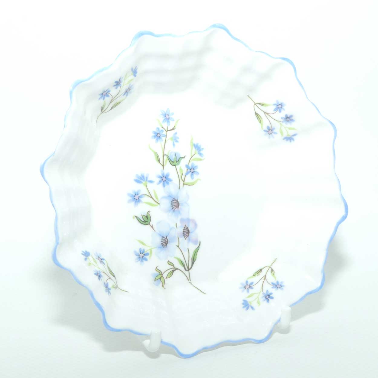 Shelley Blue Rock pattern pin dish | Unusual Dodecagon shape