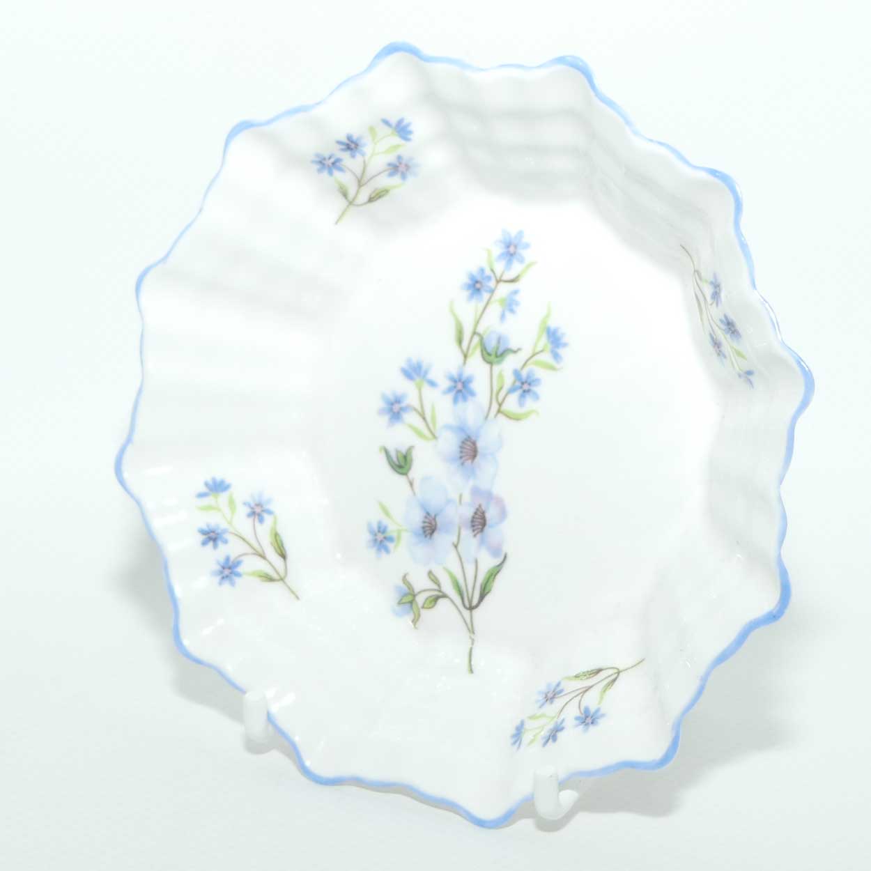 Shelley Blue Rock pattern pin dish | Unusual Dodecagon shape