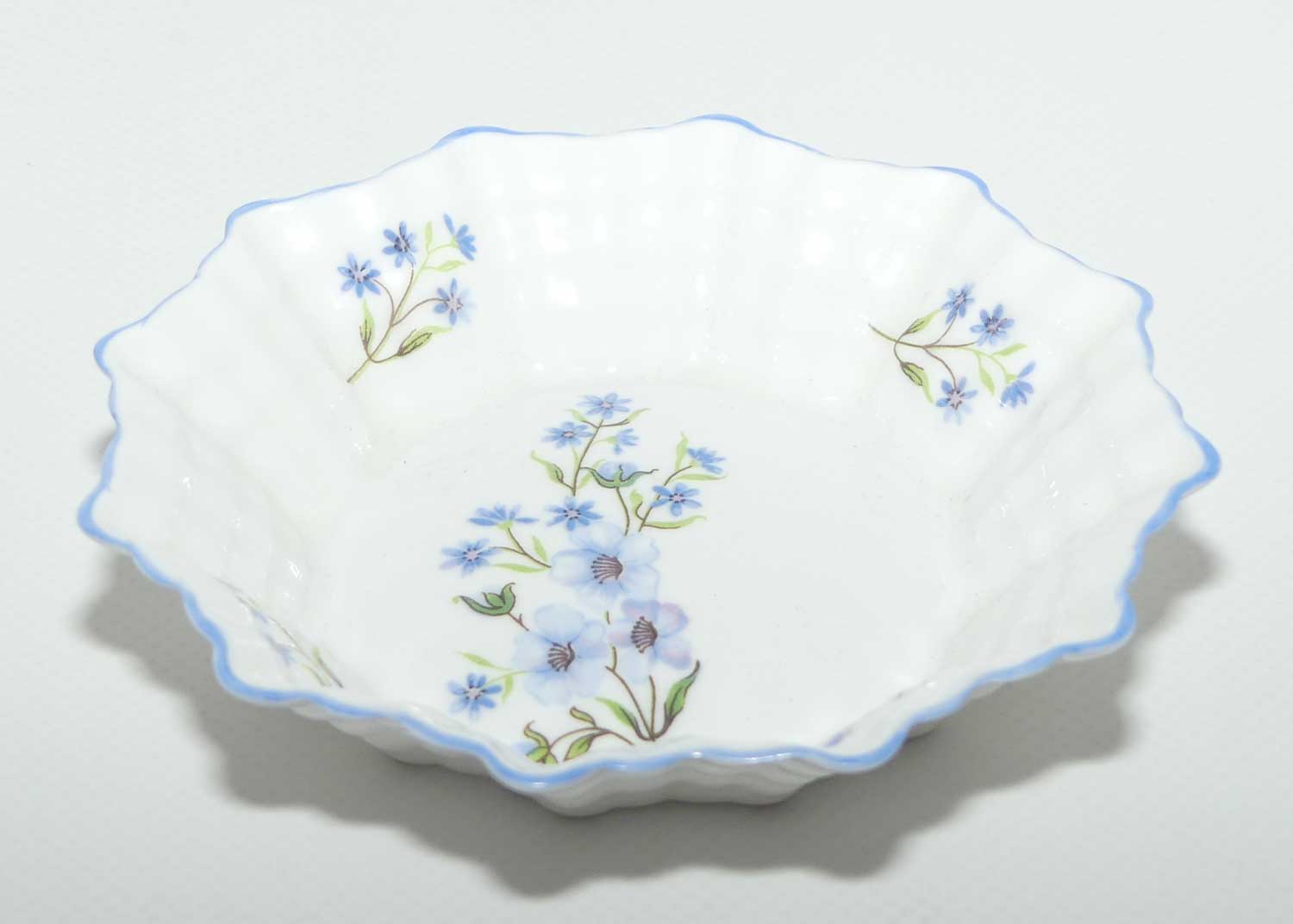 Shelley Blue Rock pattern pin dish | Unusual Dodecagon shape