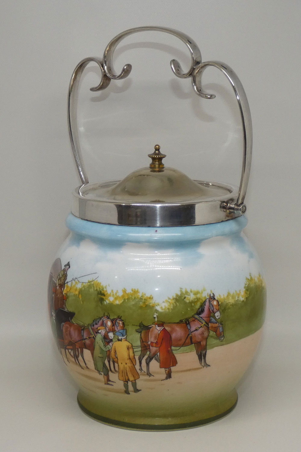 royal-doulton-coaching-days-blue-sky-lidded-biscuit-barrel-e2768Royal Doulton Blue Sky | Coaching Days lidded biscuit barrel E2768