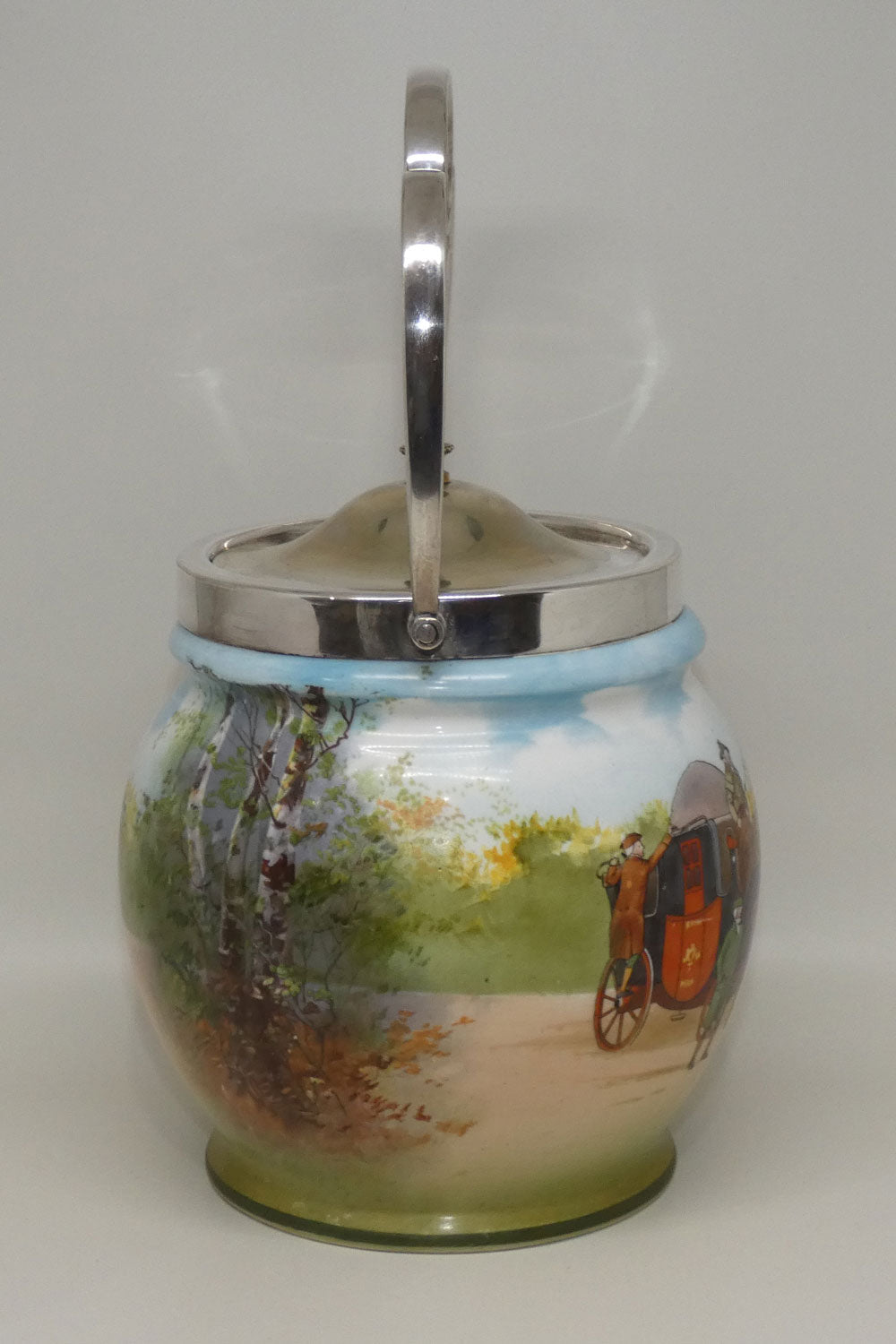 Royal Doulton Blue Sky | Coaching Days lidded biscuit barrel E2768