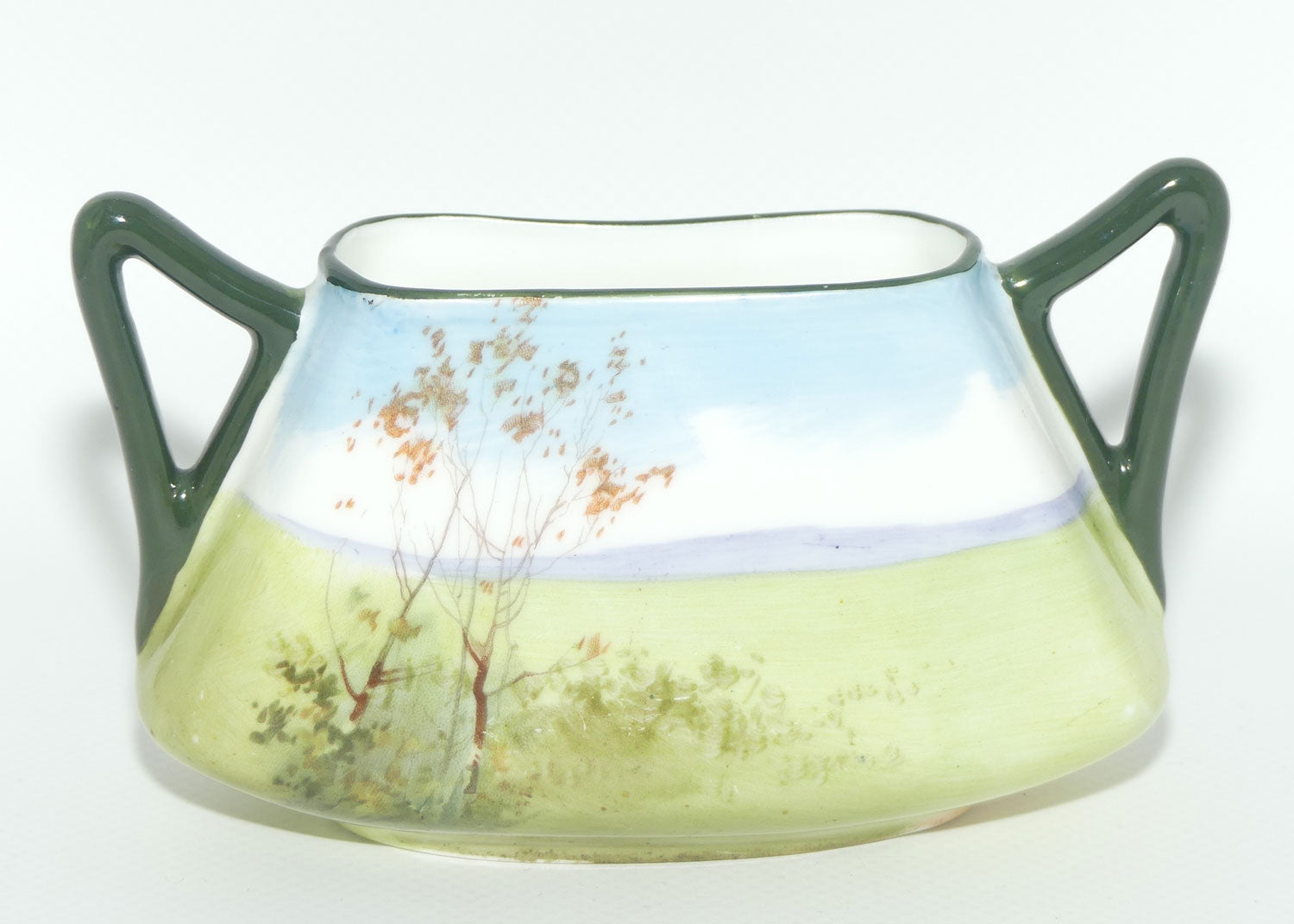 Royal Doulton Coaching Days twin handle vase | High Handles | rare Blue Sky variation E2768