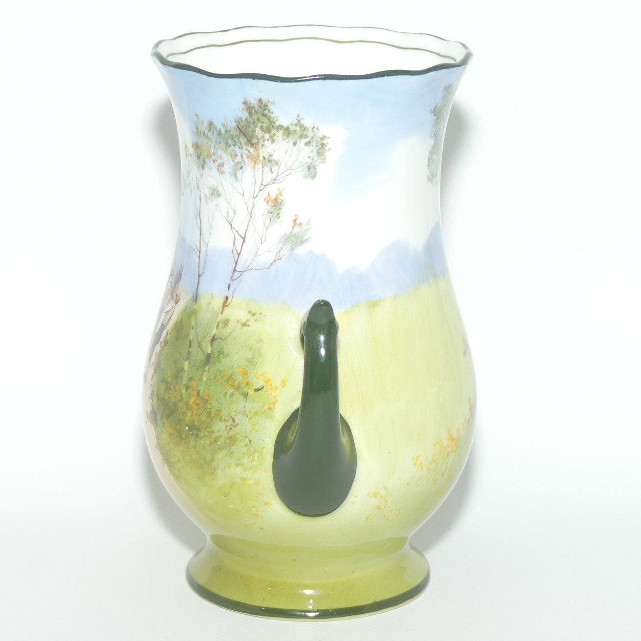 Royal Doulton Coaching Days twin handle vase | rare Blue Sky variation #1