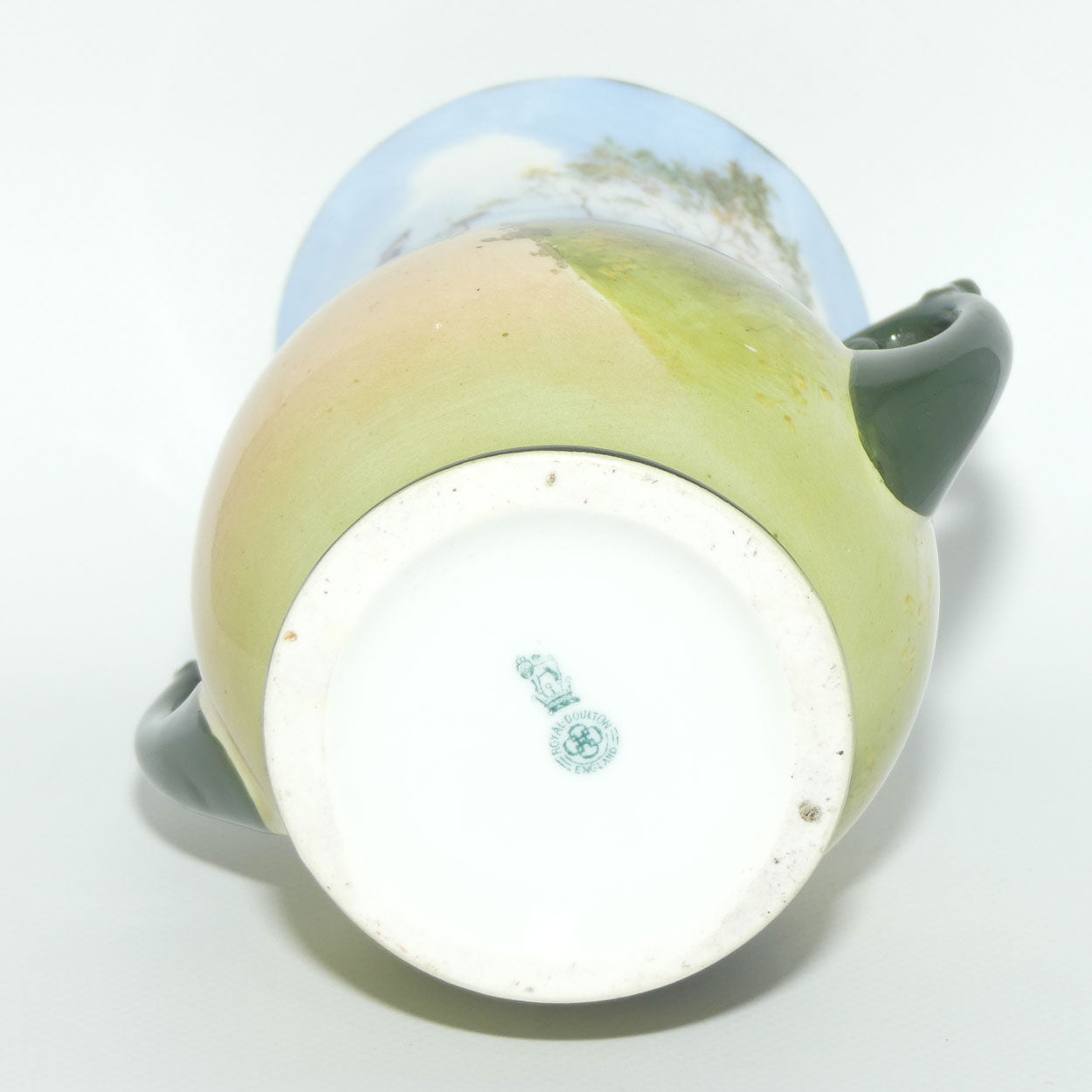 Royal Doulton Coaching Days twin handle vase | rare Blue Sky variation #1
