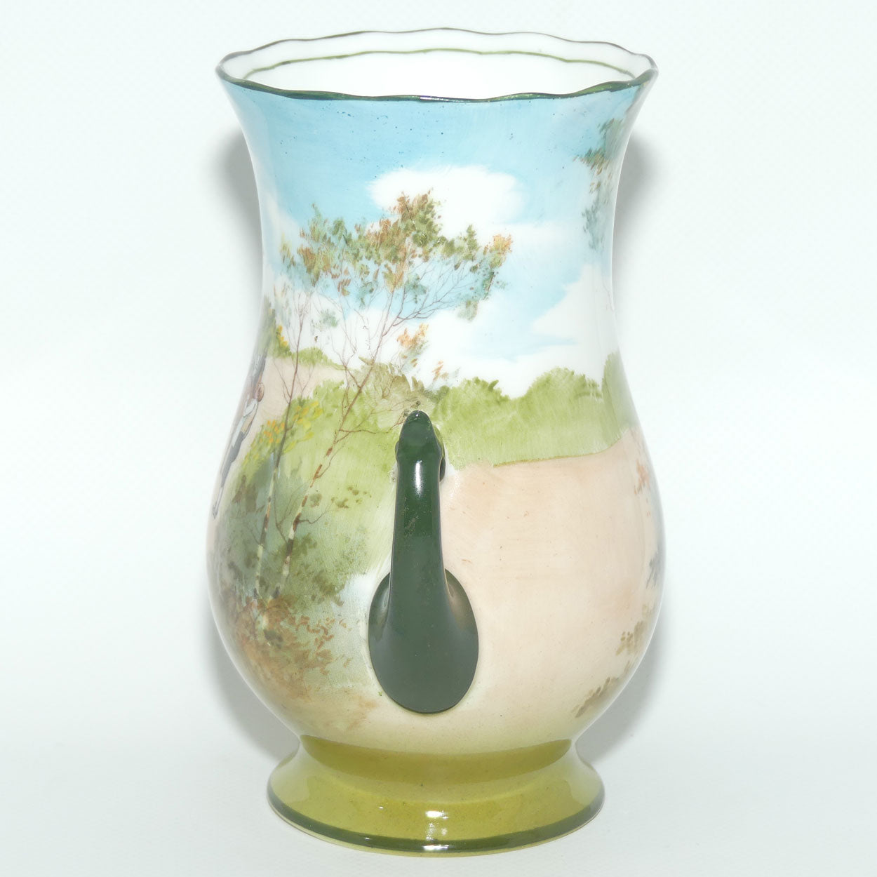 Royal Doulton Coaching Days twin handle vase | rare Blue Sky variation | #2