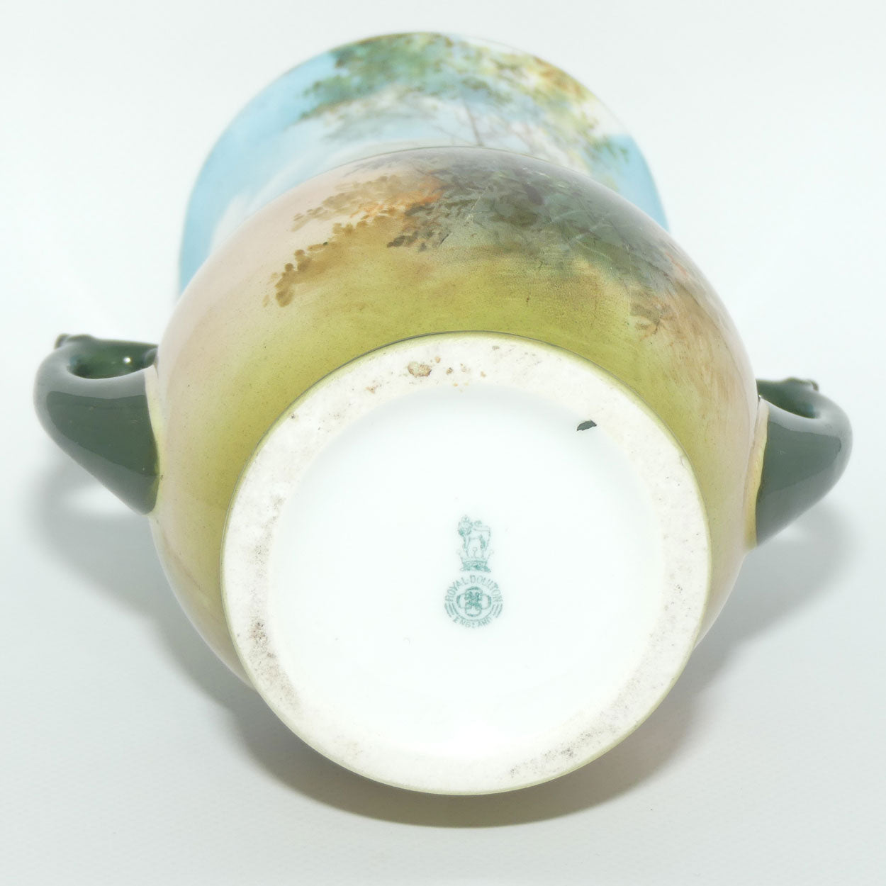 Royal Doulton Coaching Days twin handle vase | rare Blue Sky variation | #2