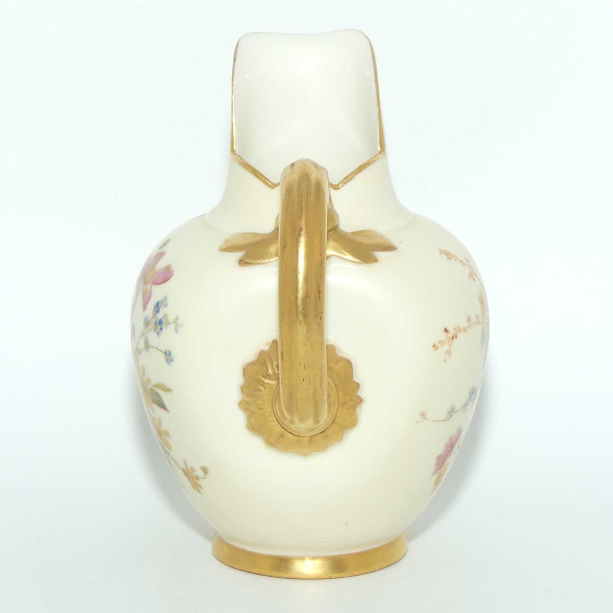 Royal Worcester Blush Ivory hand painted floral small flatback jug | Daisies | Shape 1094 | 13cm