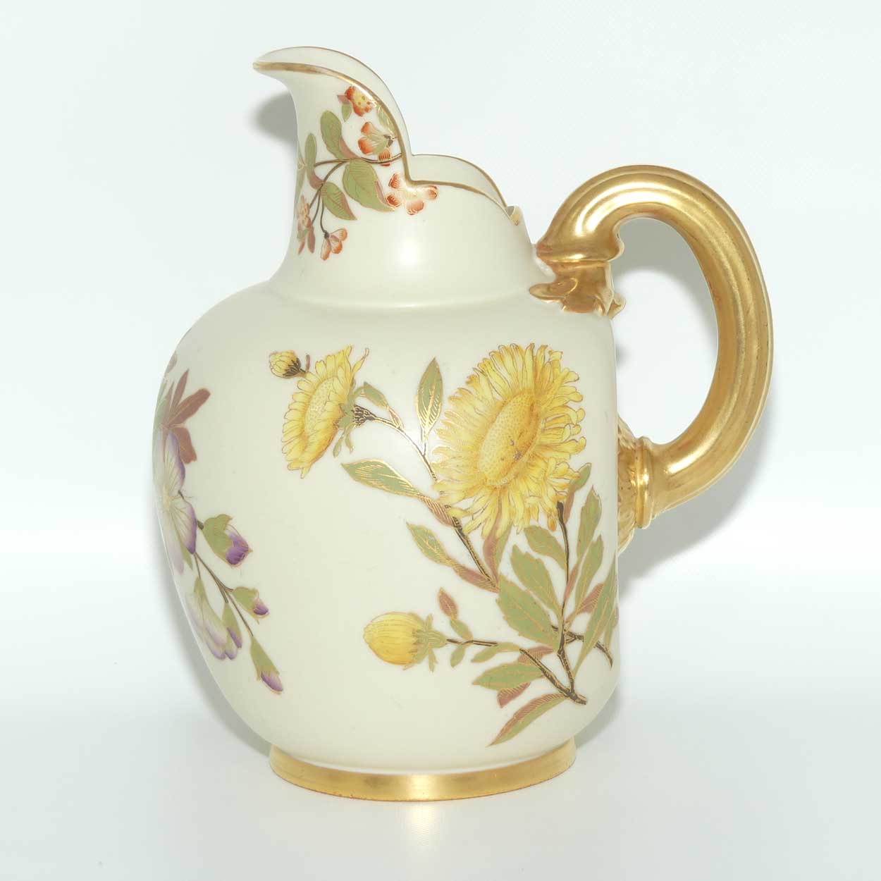 Royal Worcester Blush Ivory hand painted bulbous Sunflower