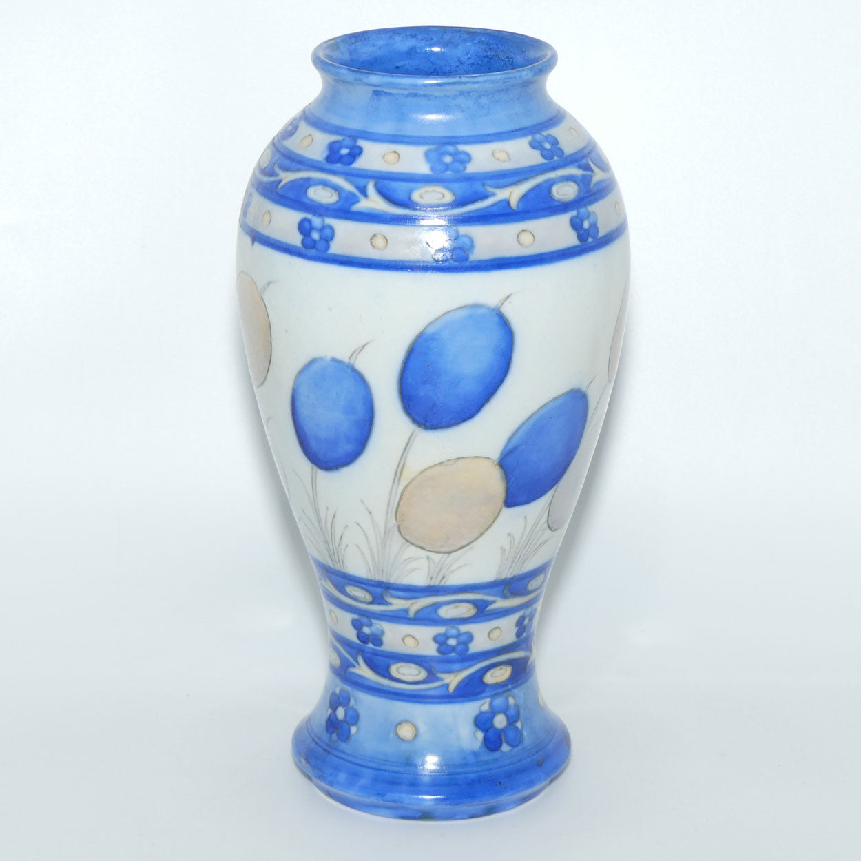 William Moorcroft Banded Honesty salt glaze bulbous vase