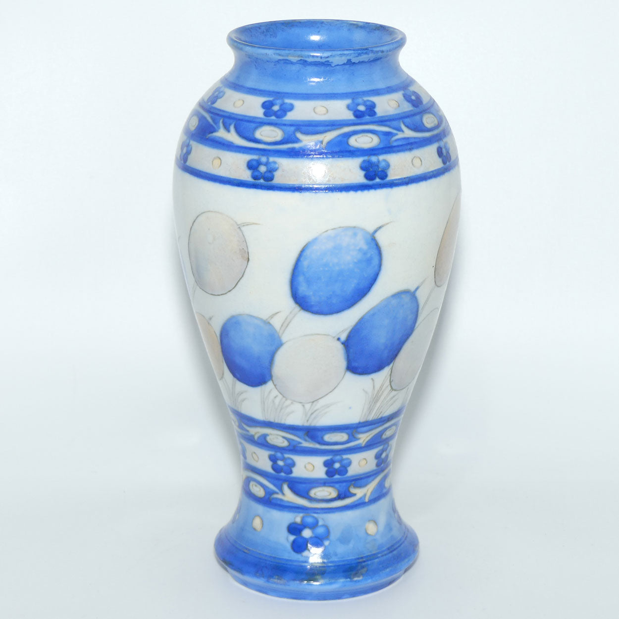 William Moorcroft Banded Honesty salt glaze bulbous vase