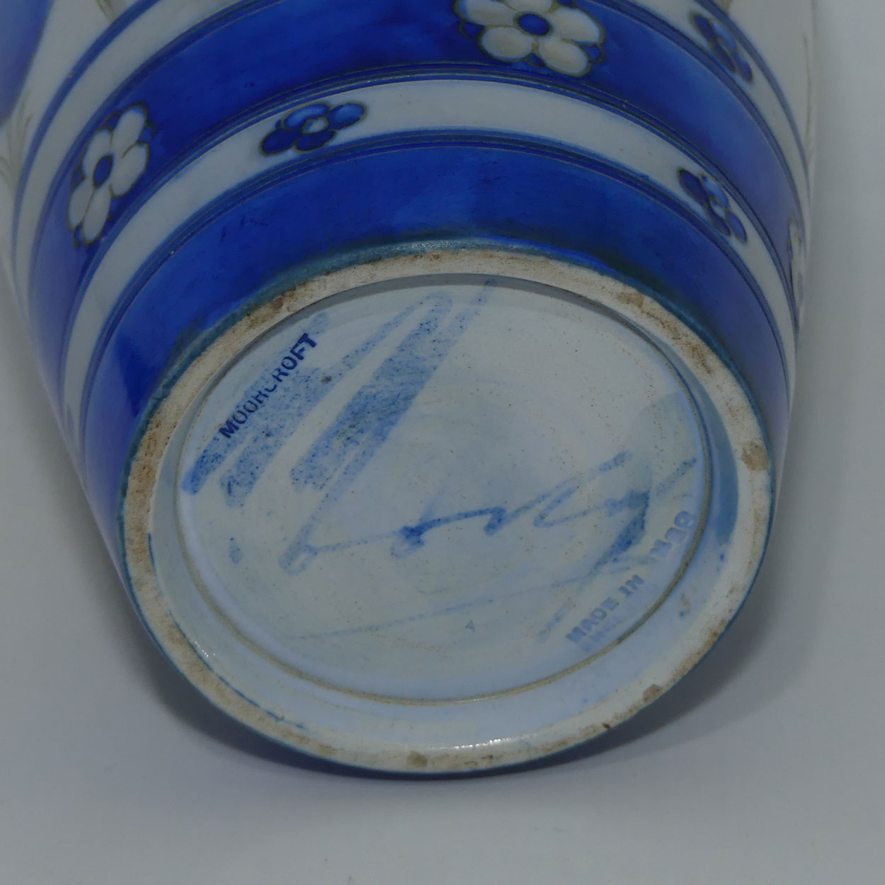 William Moorcroft Banded Honesty salt glaze M18 vase