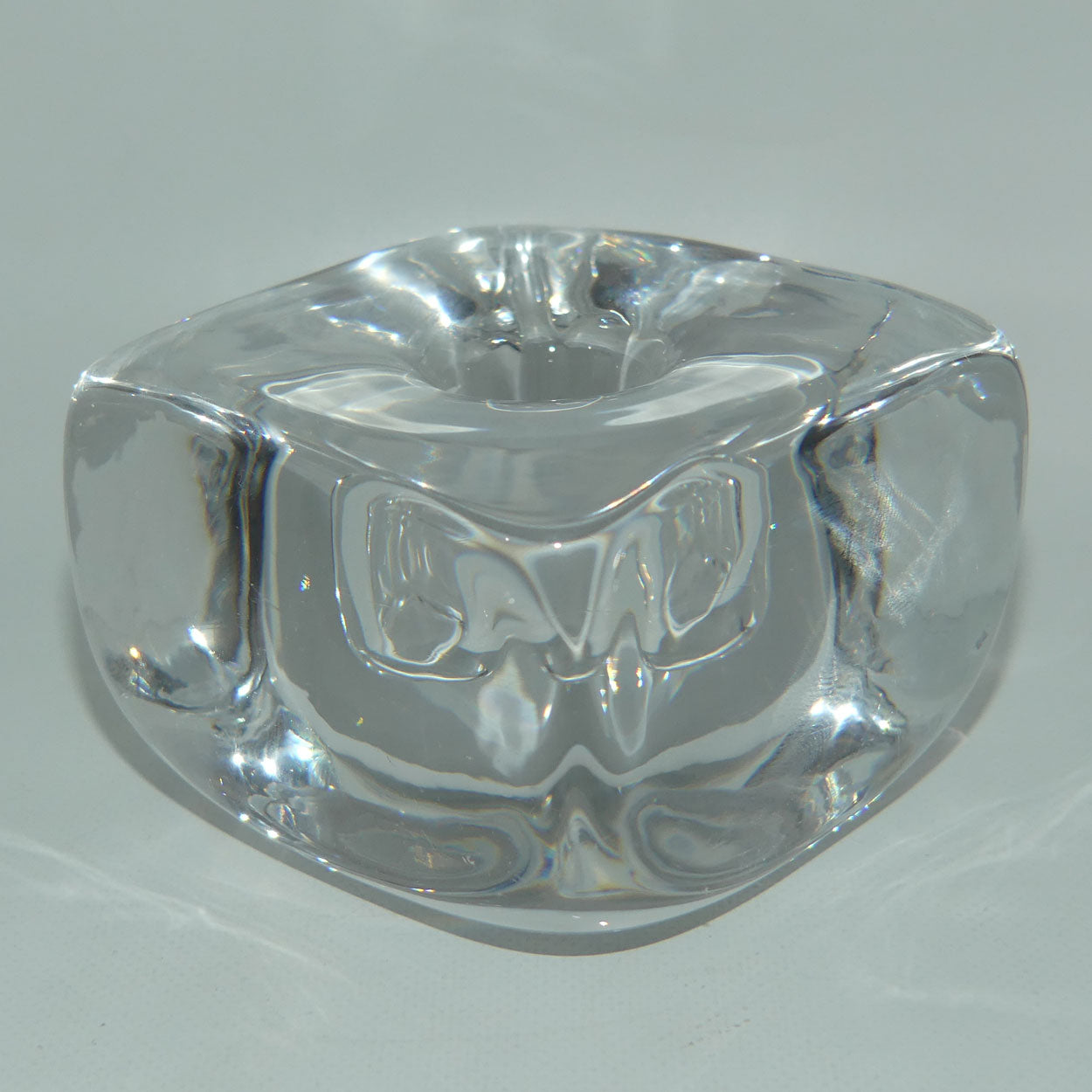 Mid Century Boda Crystal Cubist candle holder