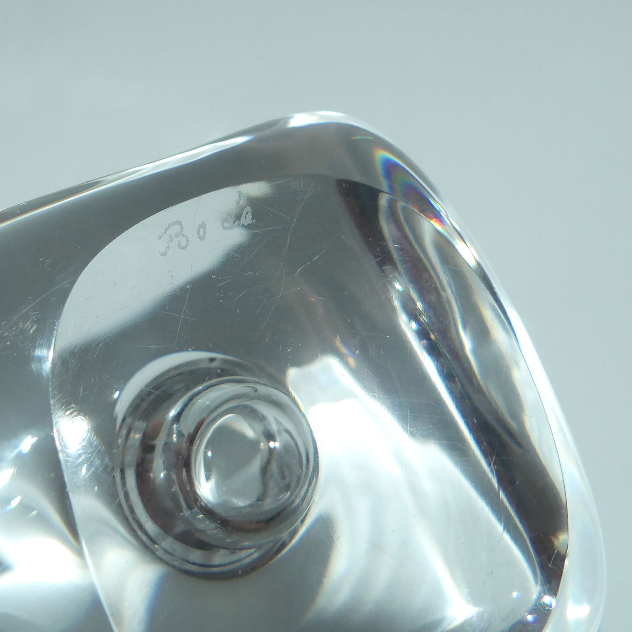 Mid Century Boda Crystal Cubist candle holder