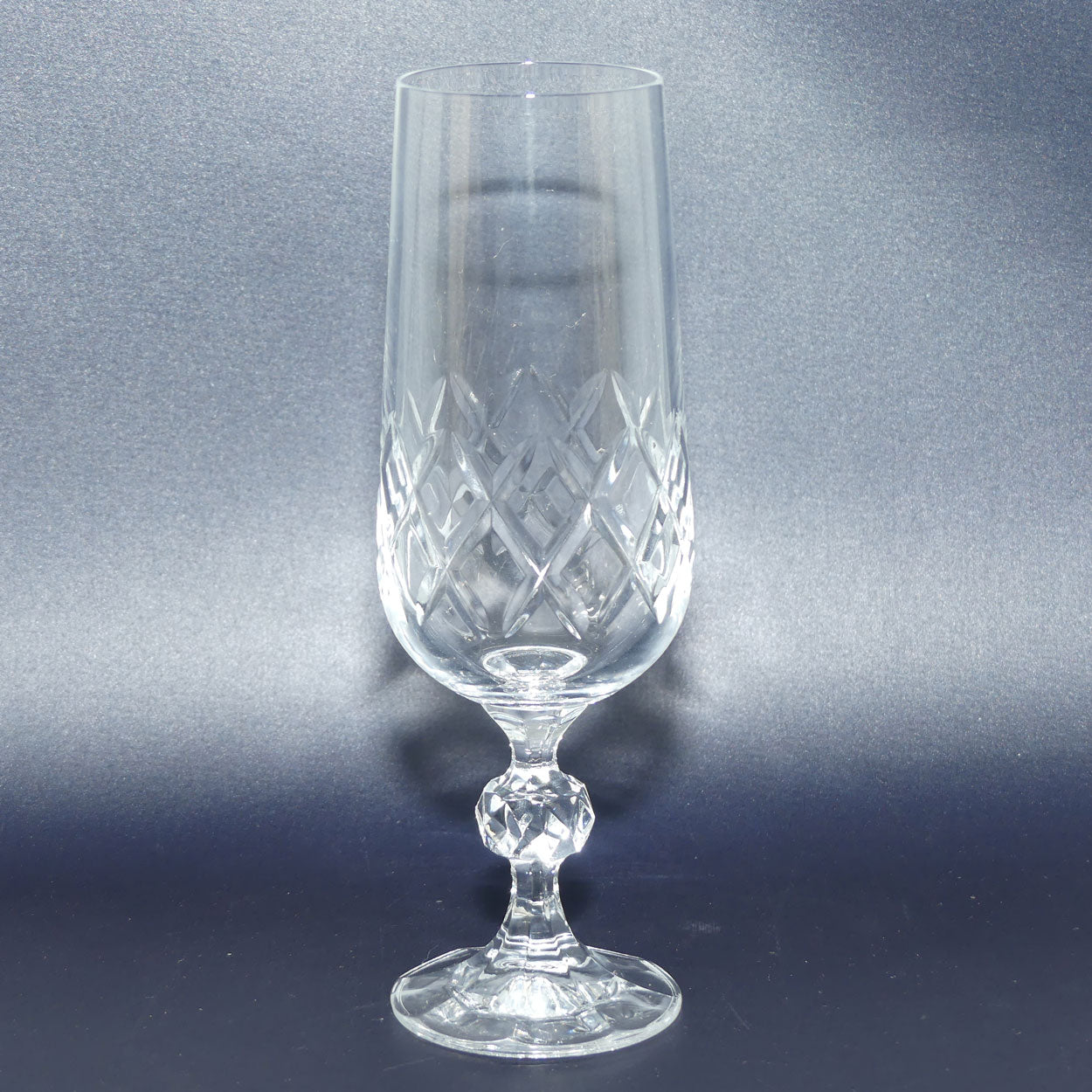 Set of 6 Diamond Cut Crystal Flutes | 150mls | Boxed