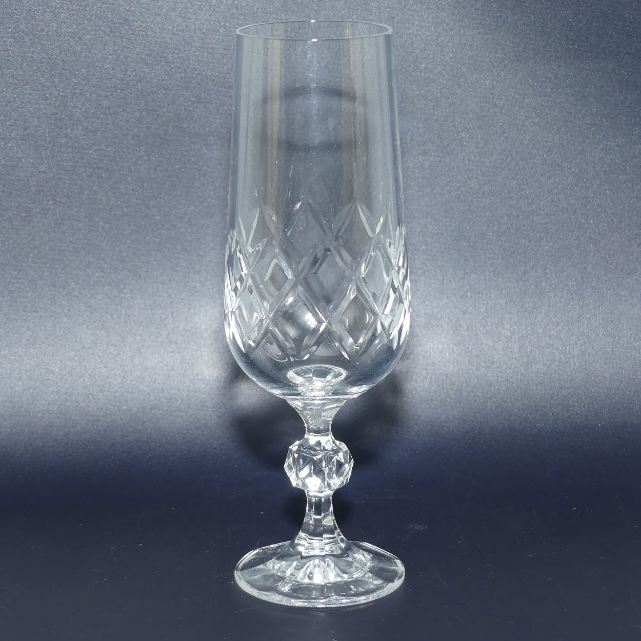 Set of 6 Diamond Cut Crystal Flutes | 150mls | Boxed